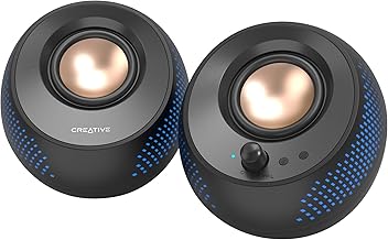 CREATIVE Pebble X USB-C Computer Speakers 2.0 with Customizable RGB Lighting, Bluetooth 5.3, USB Audio, Up to 15W RMS Power for PC and Mac