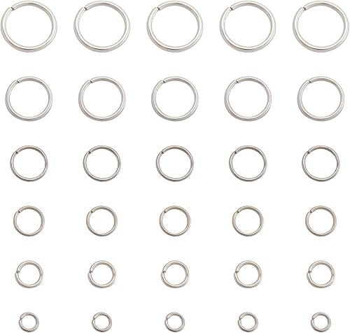 Miniatura 2 de Anillos Pandahall Jump 2-3 cierres de hebra, plata y dorado,6 anillos de salto de color+cierres de langosta,Jumprings-Bronce Antiguo-0.157-0.394