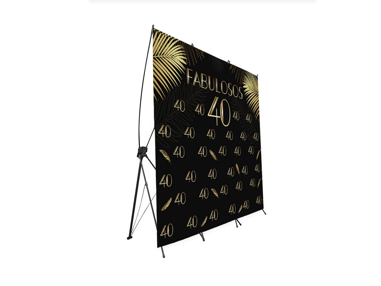 Oedim Photocall X-Banner Extensible 100% Fabulosos 40 | 335x200cm| Regalos para Cumpleaños | Photocall Económico y Original | Ideas para Regalos | Regalos Personalizados de Cumpleaños