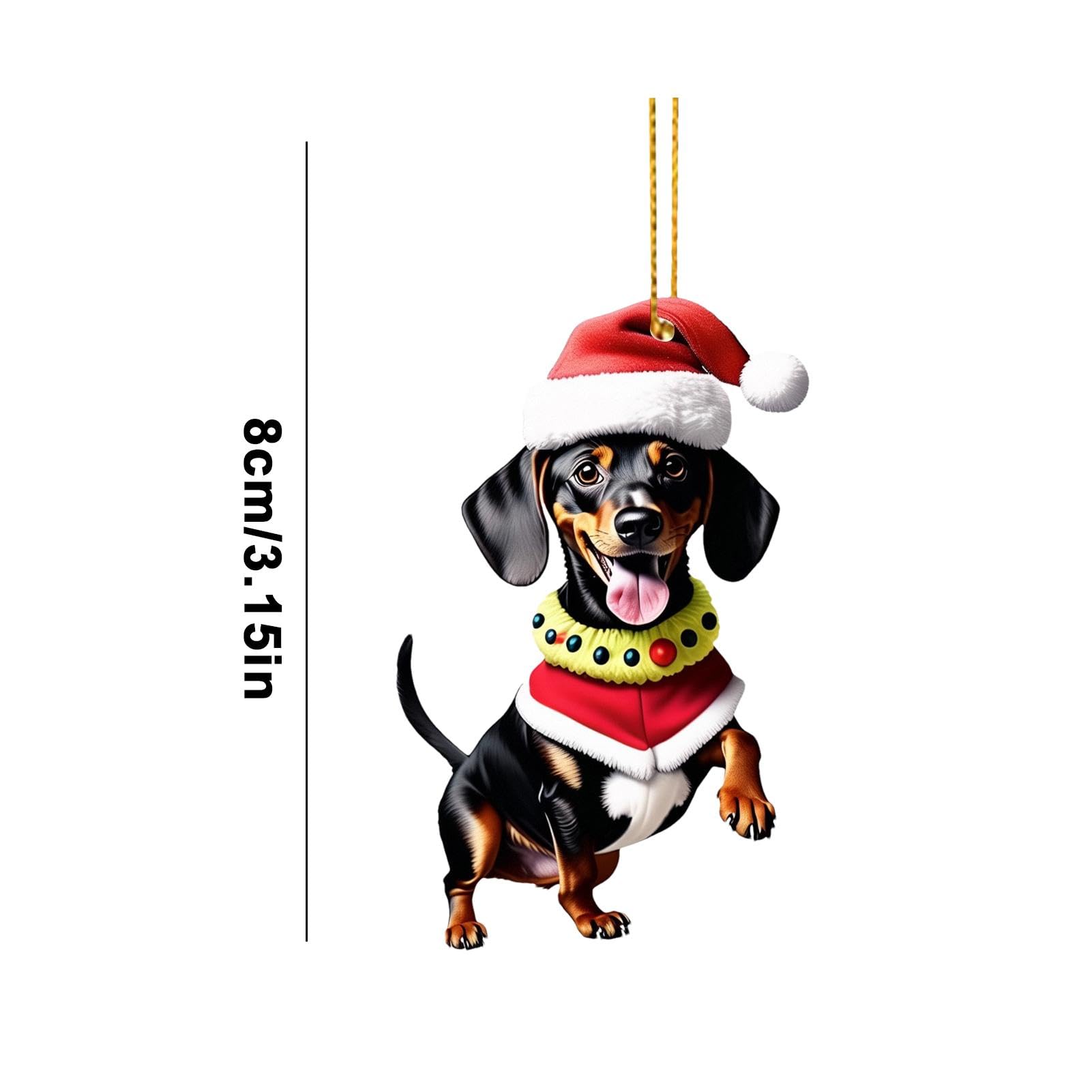 2 Pack Adorable Ornement De Noël Pour Décoration D'Arbre - Pendentif De Voiture Festif - Acrylique Vacances - Saisonnier - Pour Les Amoureux Des Animaux