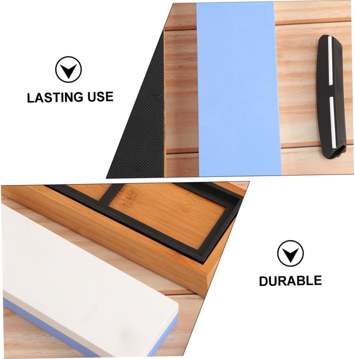 Whetstone Sharpener Double-sided 1000/6000 Grit Kitchen Sharpening Stone Set with Silicone Pad, Base, Angle Guide, and Correction Stone – Home Knife and Scissors Grinding Tool 5pcs