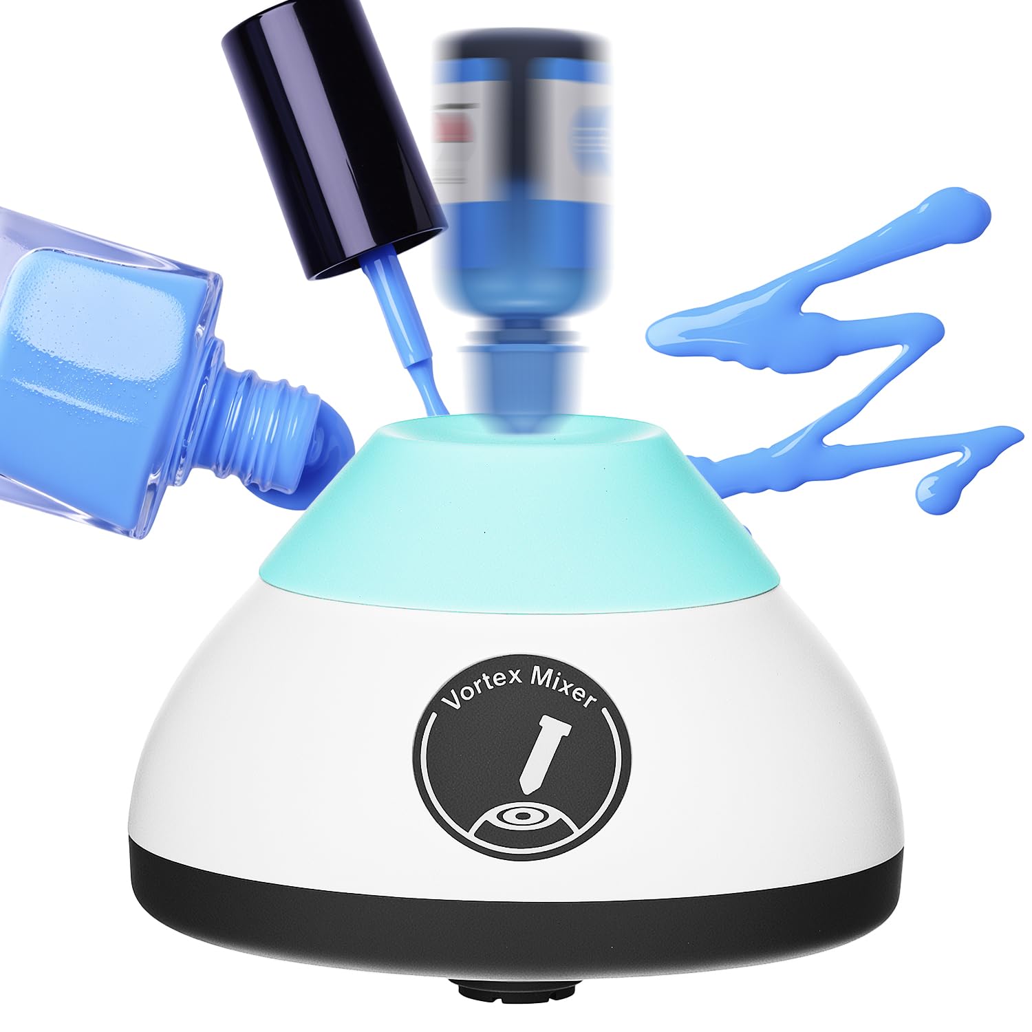 QWORK® Mini Mezclador Vortex 2000 rpm Función Táctil para Tubos Laboratorio, Pinturas Acrílicas y Esmalte de Uñas - Capacidad hasta 50ml