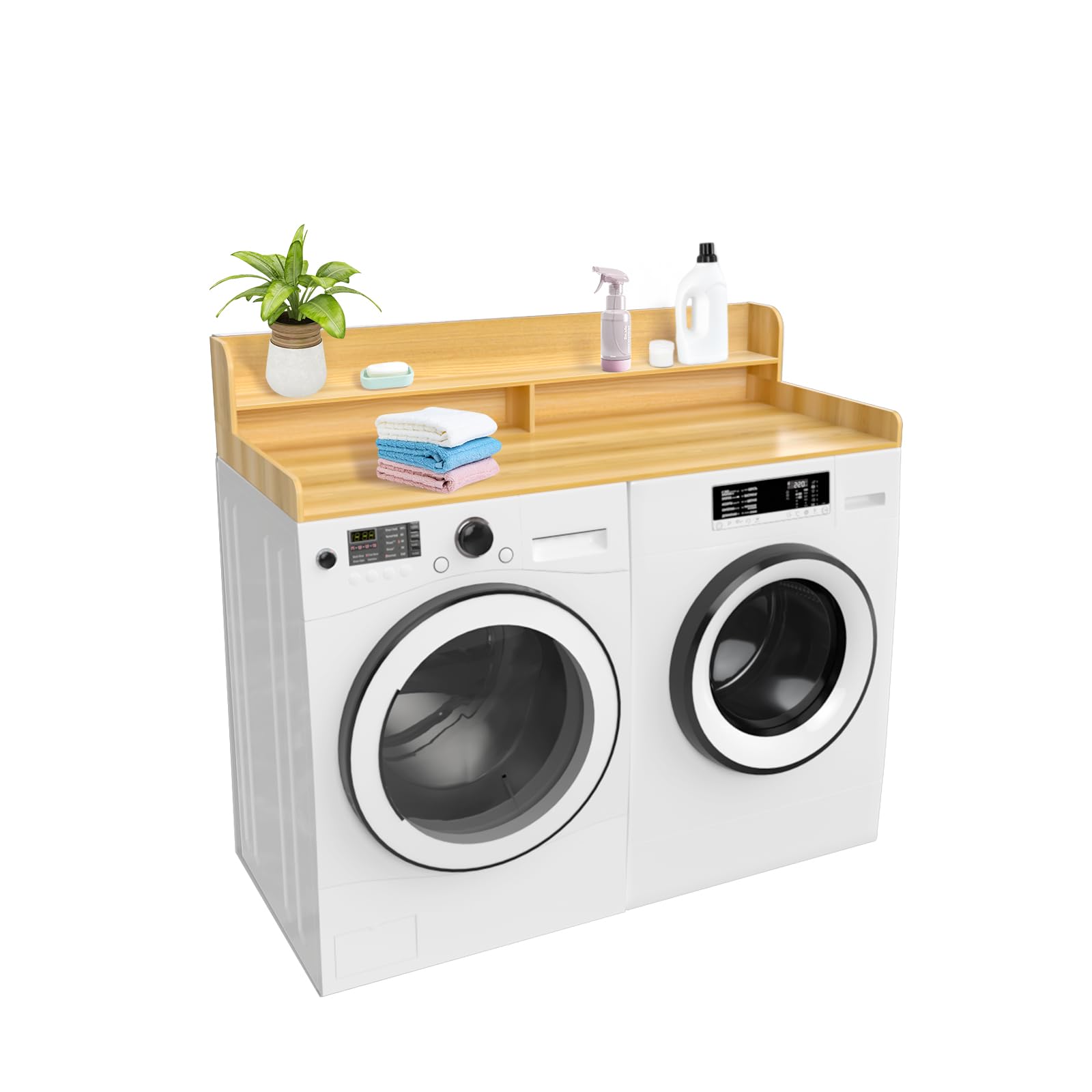 2-tier washer and dryer countertop shelf, laundry washing machine topper with storage space for small apartment kitchen organizer
