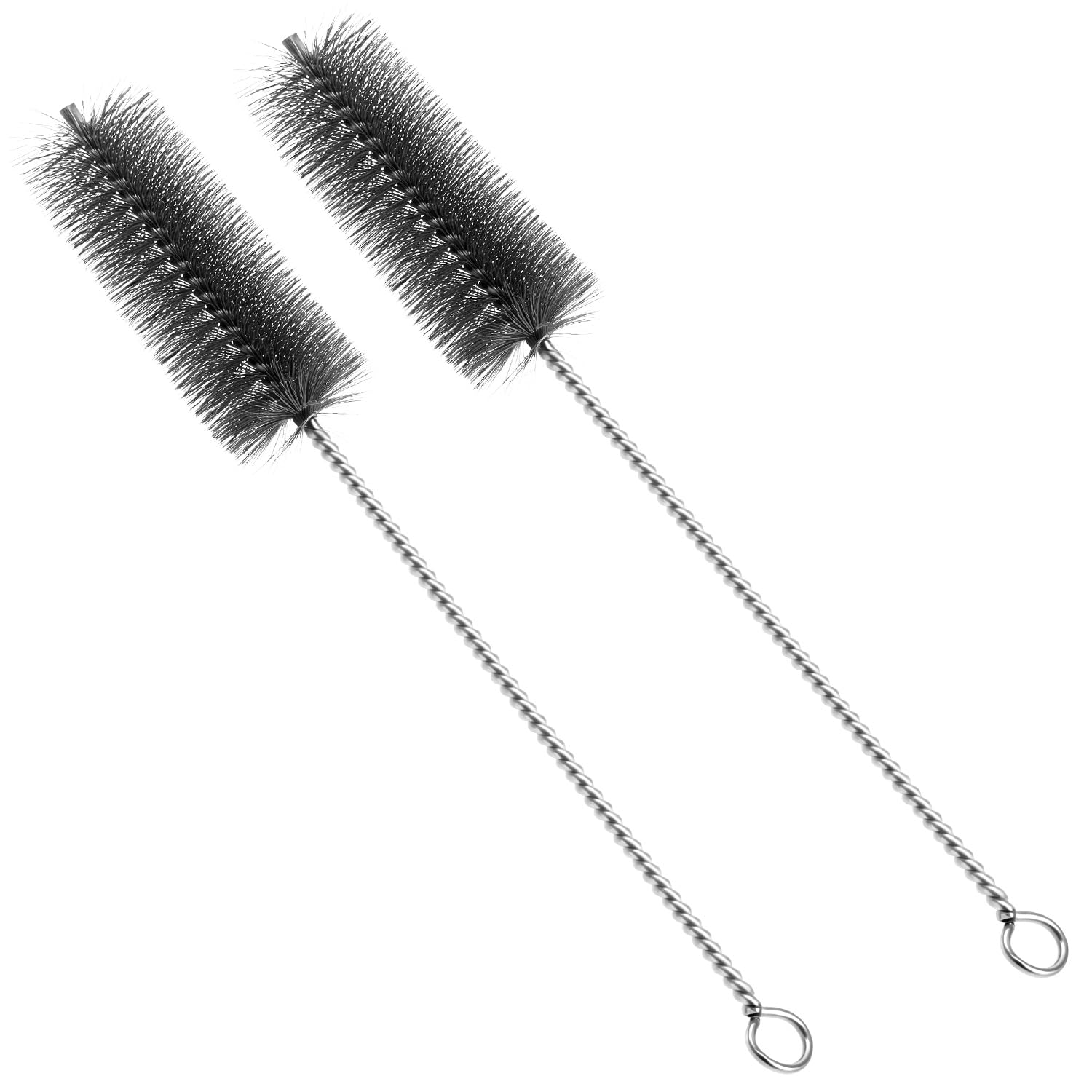 Lot de 2 Brosses pour Tuyau de Poêle Ø 40mm x 30cm – Goupillon de Ramonage Fil d'acier Cheminée Poêle à Granulés