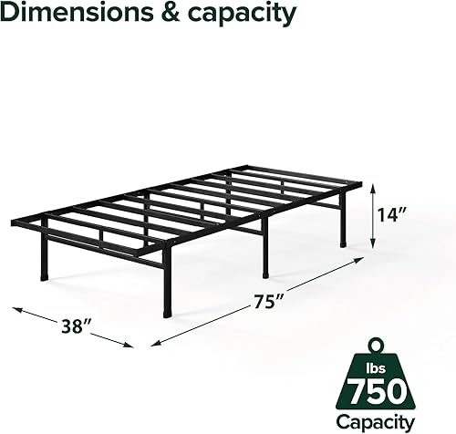 Miniatura 100 de ZINUS - Base metálica Compack de soporte para cama, 7 pulgadas, para colchón y somier, color negro, tamaño individual/matrimonial/Queen Negro