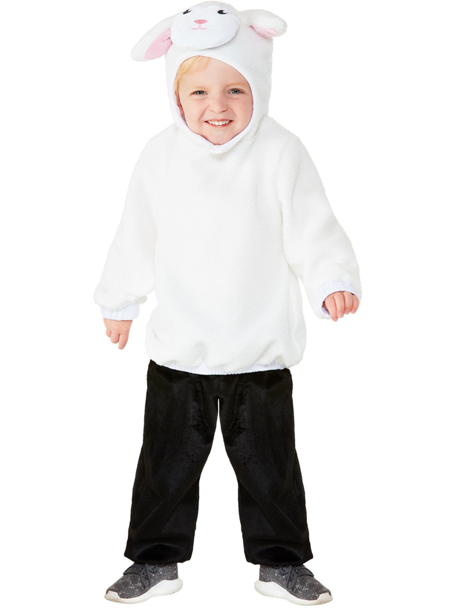 Smiffys Toddler Lamb Costume with Hooded Top & Trousers, Children's Animal Fancy Dress, Animal Dress Up Costumes