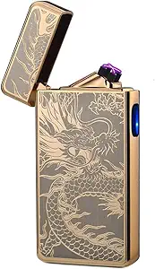 LcFun Dual Arc Plasma Lighter USB Rechargeable Electronic Lighters Windproof Flameless Butane Free Electric Lighters Candl...