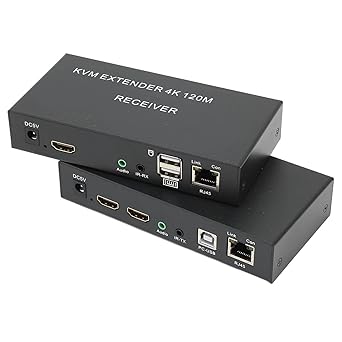 Ubersweet Network Extender, 4K HD Ultra Multimedia Interface KVM Single Network Extender Transmitter for Keyboard Mouse, for PS3 4, for Laptop (EU Plug)