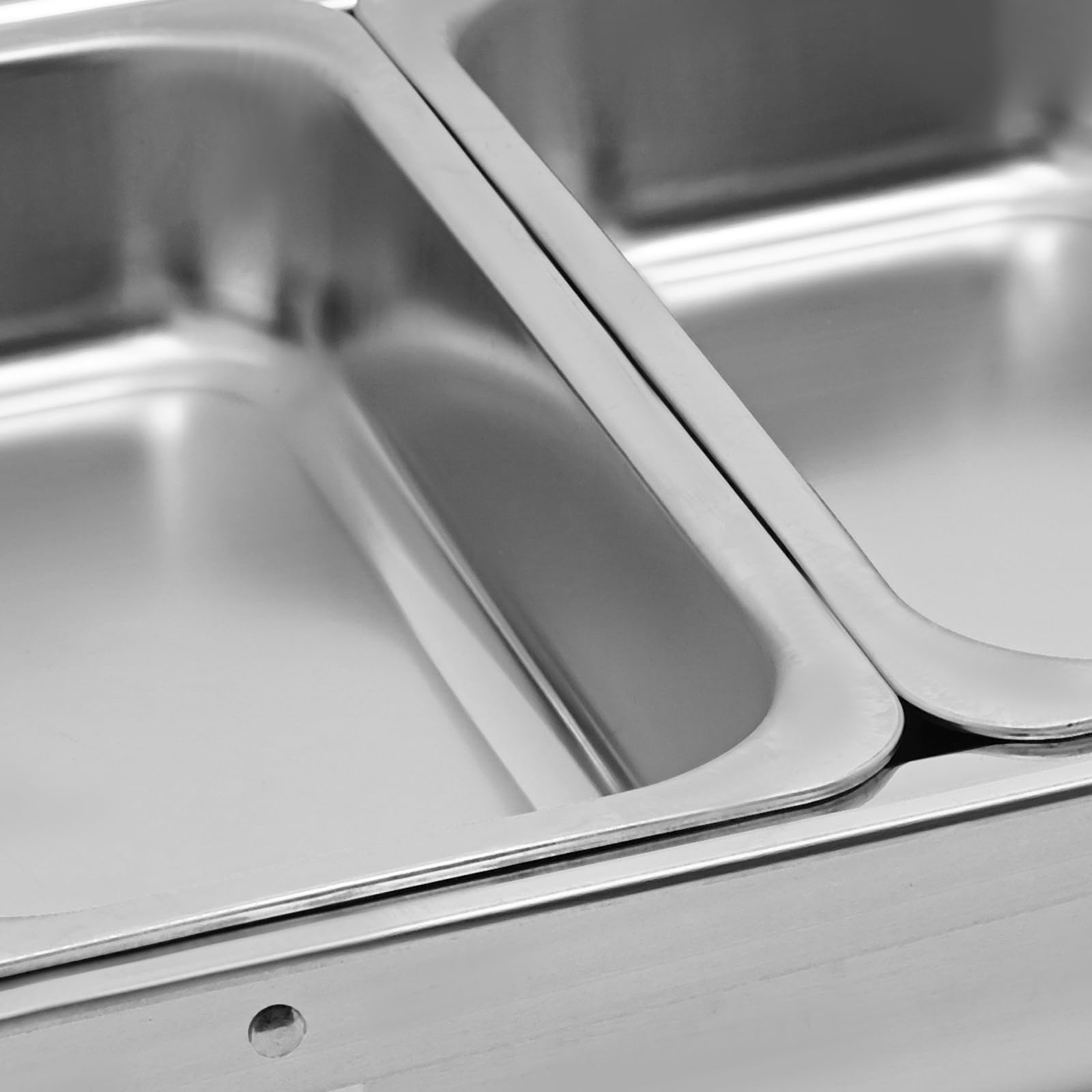 3L x 3 contenitori in acciaio inox, scaldavivande Chafing Dish con coperchio sospeso, scalda buffet per caffetterie, hotel, mense scolastiche, banchetti, 55,2 x 35,2 x 26,3 cm
