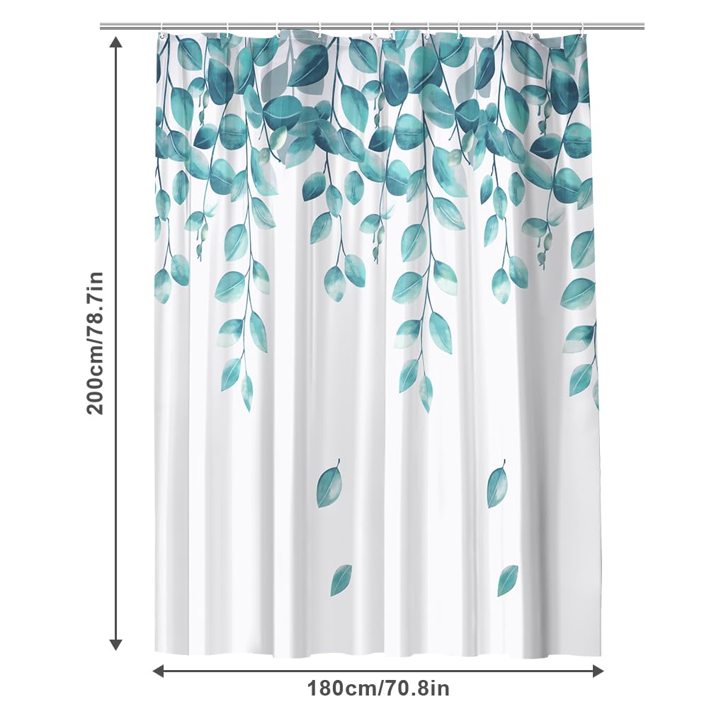 URAQT Shower Curtain Anti Mould, Waterproof Polyester Bathroom Curtains, Resistant Bathroom Shower Curtain with 12 Hooks - Image 2