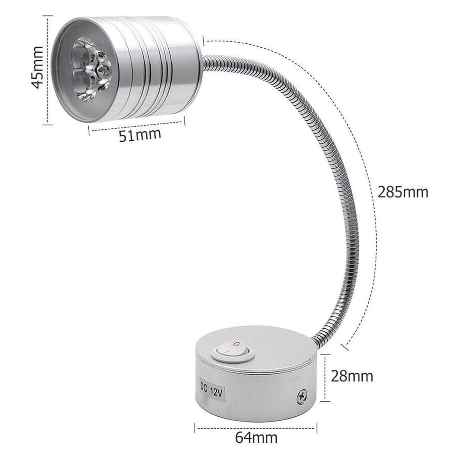 2 Szt. 12 V Lampka Do Czytania W Samochodzie, Oświetlenie Przyczepy Kempingowej LED, Biała Lampa Z Gęsią Szyjką, Kampera, Łodzi Wspaniałe oświetlenie LED