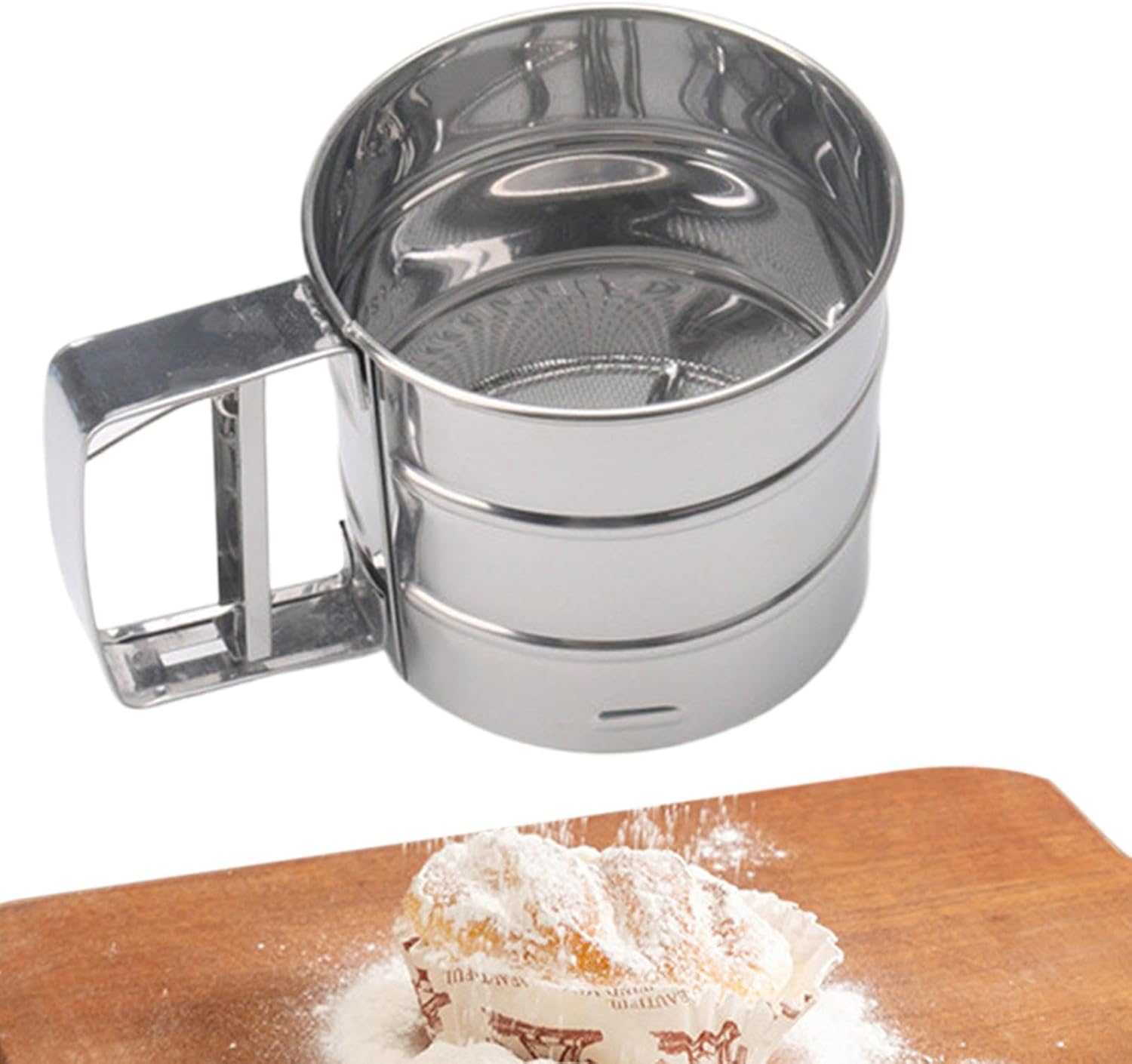 Icing Sugar Sieve,Coffee Cup Flour Sifter for Baking - Stainless Steel Powder Sifters