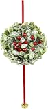 Mistletoe Kissing Ball, Artificial Mistletoe Christmas Decor Hanging Kissing Ball with Bell Berries,Christmas Hanging Ornaments for Doorway Kitchen Decorations (Bell - Red)