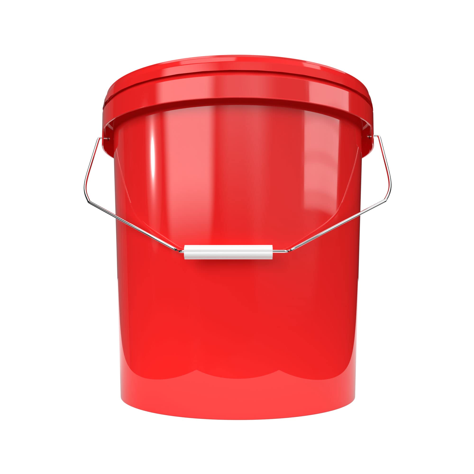 Emmer met deksel, 16 liter, luchtdicht en stabiel, geschikt voor levensmiddelen, leeg met handvat, deksel, geschikt voor levensmiddelen, chemicaliën, muurverf, waspoeder, lijm, 3 stuks, rood