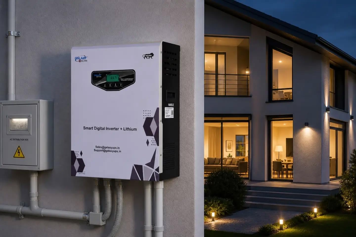 Galaxy 1100 VA wall Mounted Digital smart Inverter with Inbuilt Lithium Battery 430 W | for Home Office & Shop -with Full 8 Year Product Warranty-image-44