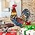 chisheen Rooster Decor Garden Statue Metal Chicken Yard Art Sculpture Outdoor Figurines