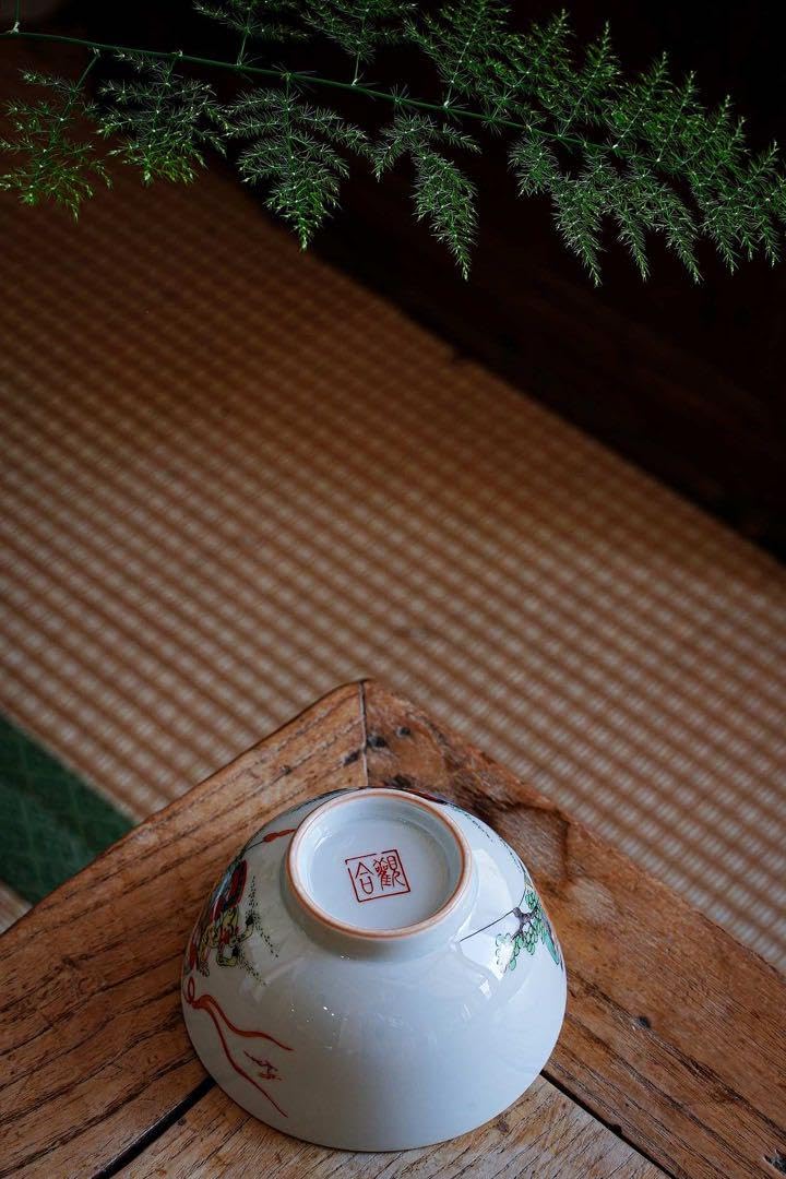 Amazon.co.jp: 湯呑み、茶碗茶器（単品）陶磁器(セラミック製) 手描き 
