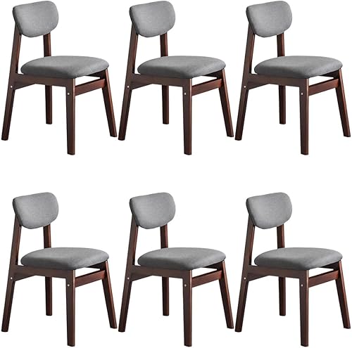 Miniatura 28 de YVYKFZD Juego de sillas de comedor, sillas de cocina de madera maciza, silla de comedor tapizada con respaldo curvo, silla de sala de estar con Gris
