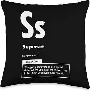 Motivational Gym Bodybuilding Fit Workout Gifts Superset, Funny Gym Workout Bodybuilding Fitness Training Throw Pillow, 16x16, Multicolor