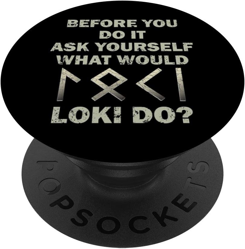 Funny Norse Vikings Gift Loki God Runes Mythology PopSockets PopGrip: Swappable Grip for Phones & Tablets