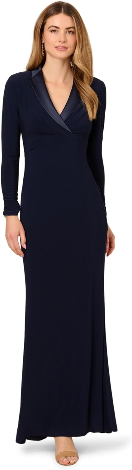 Adrianna Papell Women's Tuxedo Long Dress