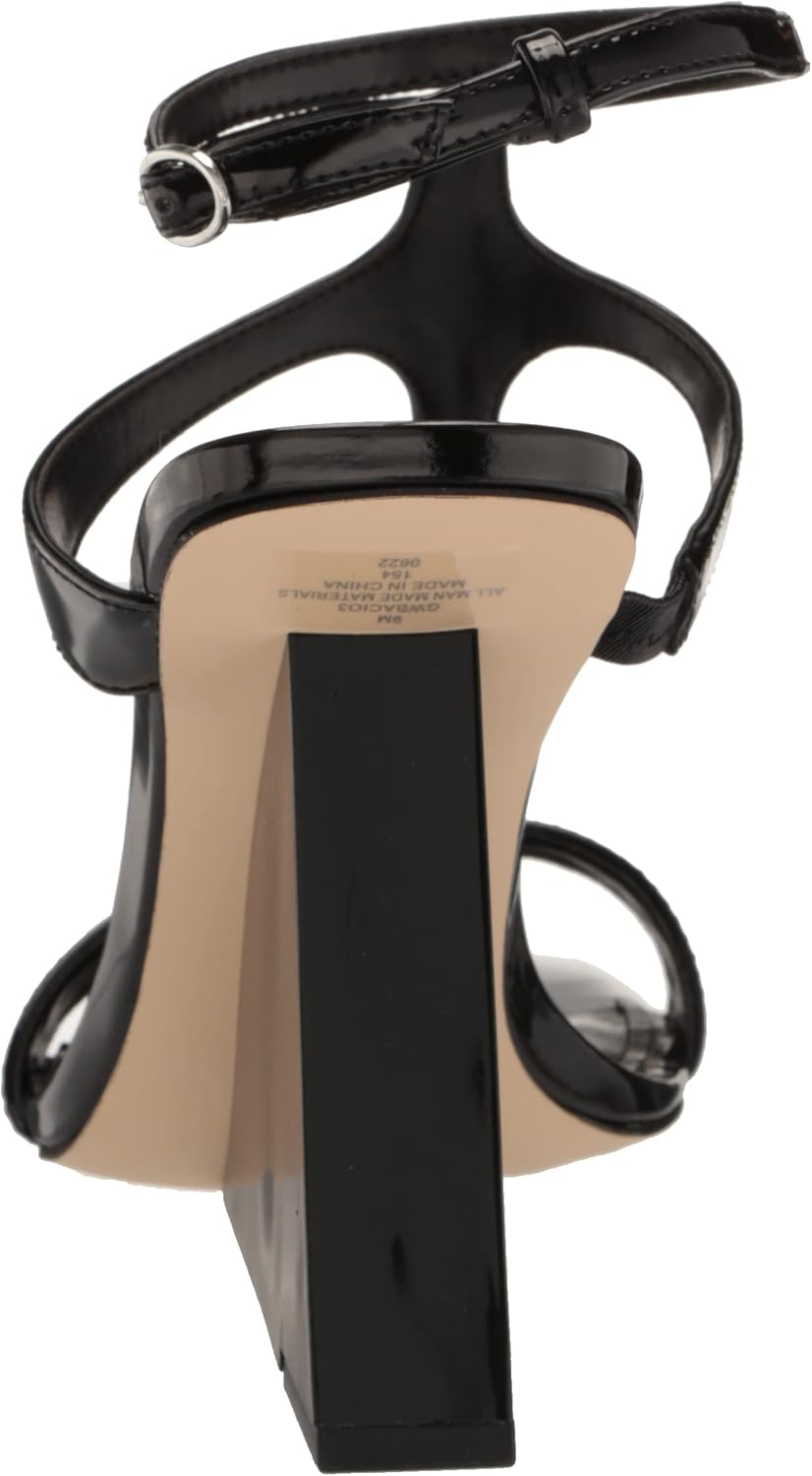 Guess Women's Bacio3 Heeled Sandal, Black Patent, 5 - Image 3