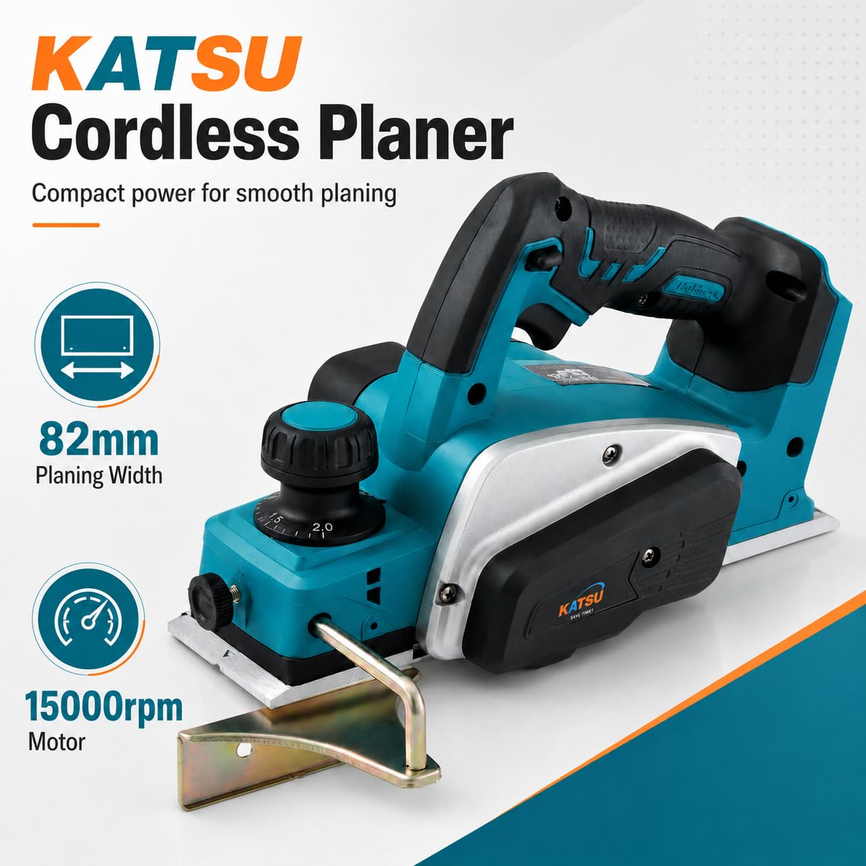 Cepilladora Inalámbrica KATSU FIT-BAT 21V 15000RPM 82mm 2mm