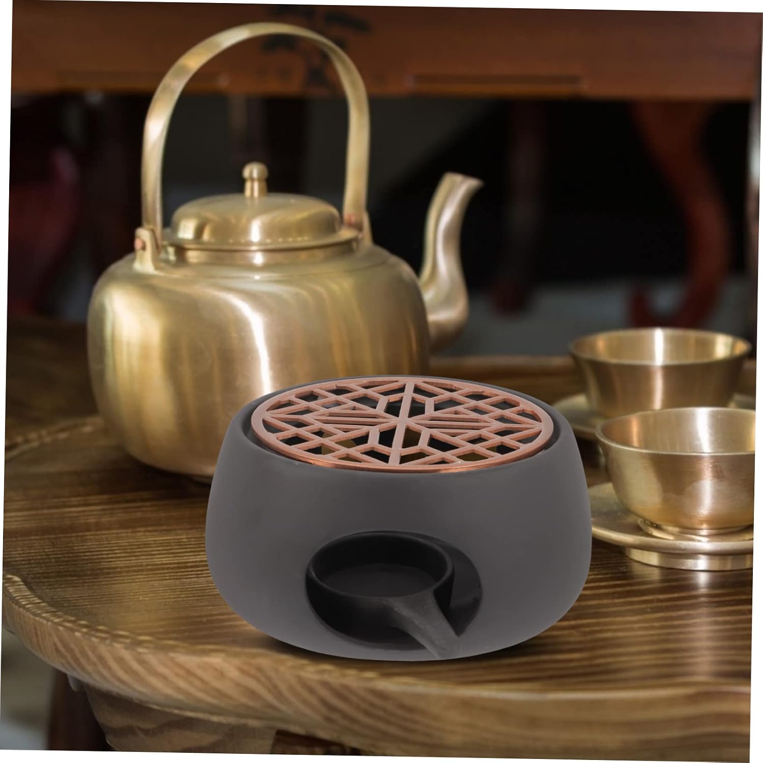 TIDTALEO 1Set Japanese Style Teapot Warmer Modern Candle Heater for Home Elegant Design with Smooth Surface for Living Room Office and Tea House for Heating