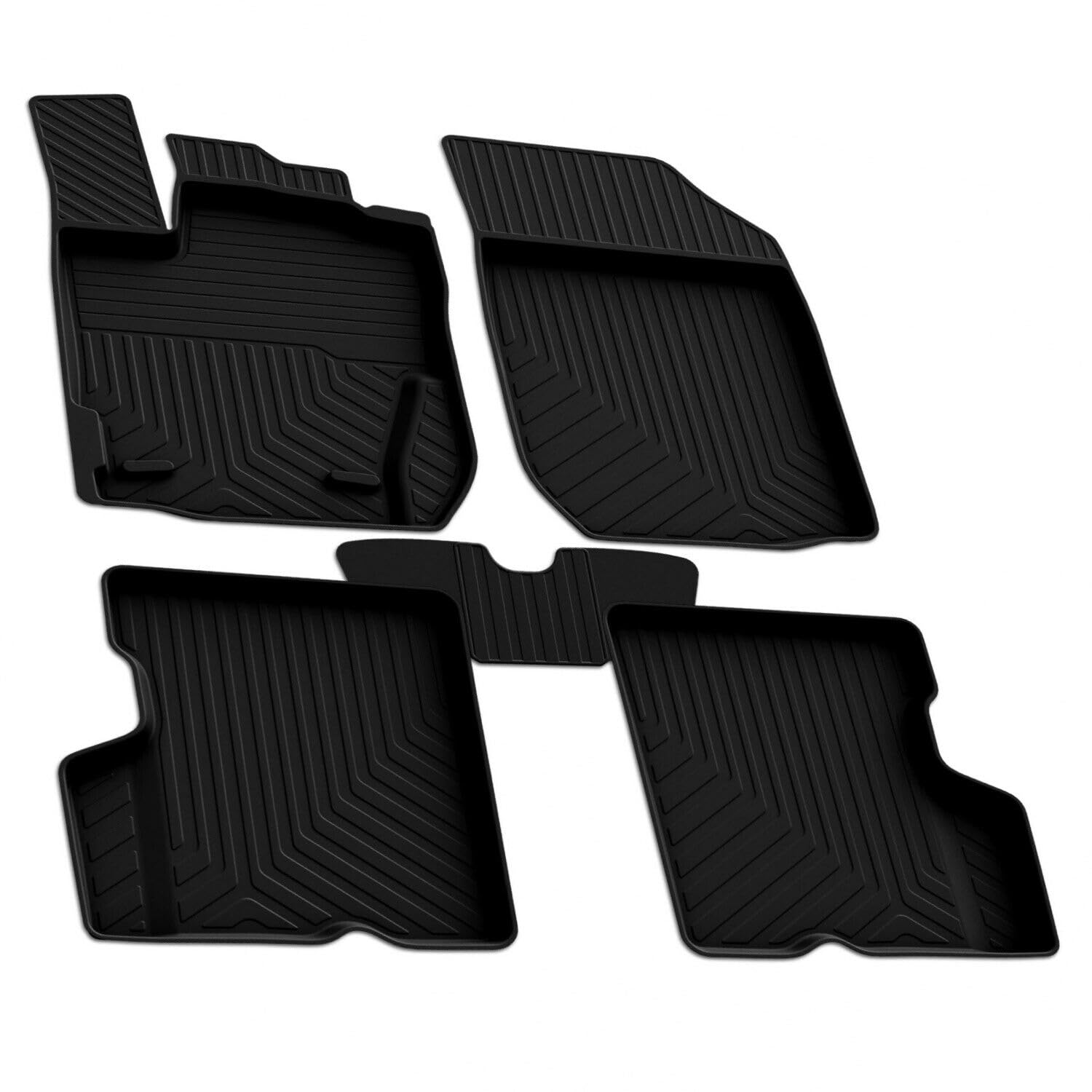 Dywaniki 3D Dywaniki Samochodowe Dywaniki Gumowe Pasujące do Dacia Duster 2010-2018 Guma Czarny 4X