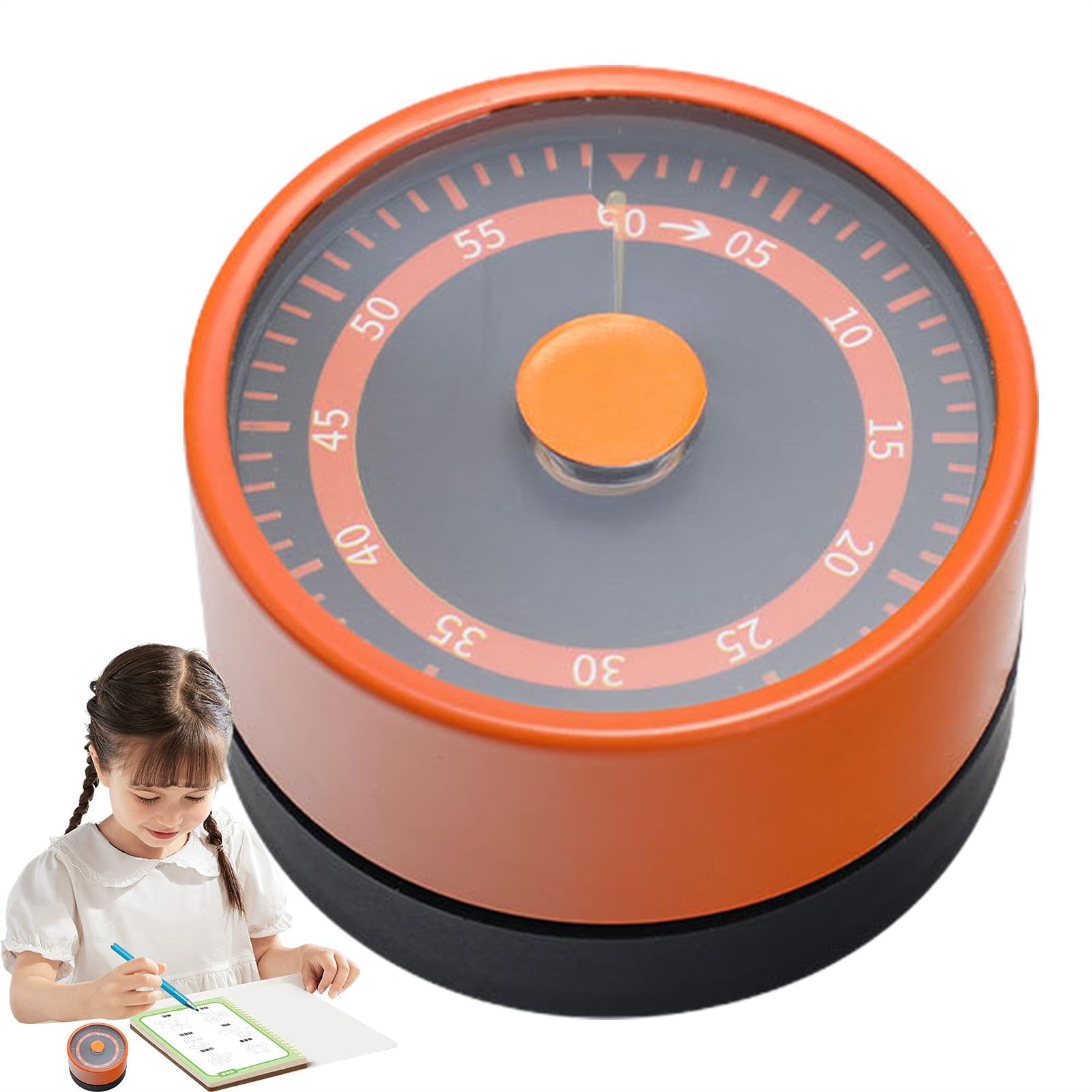 Timer Da Cucina Meccanico - Acciaio Inox, 60 Minuti, Carica Manuale, Allarme Forte