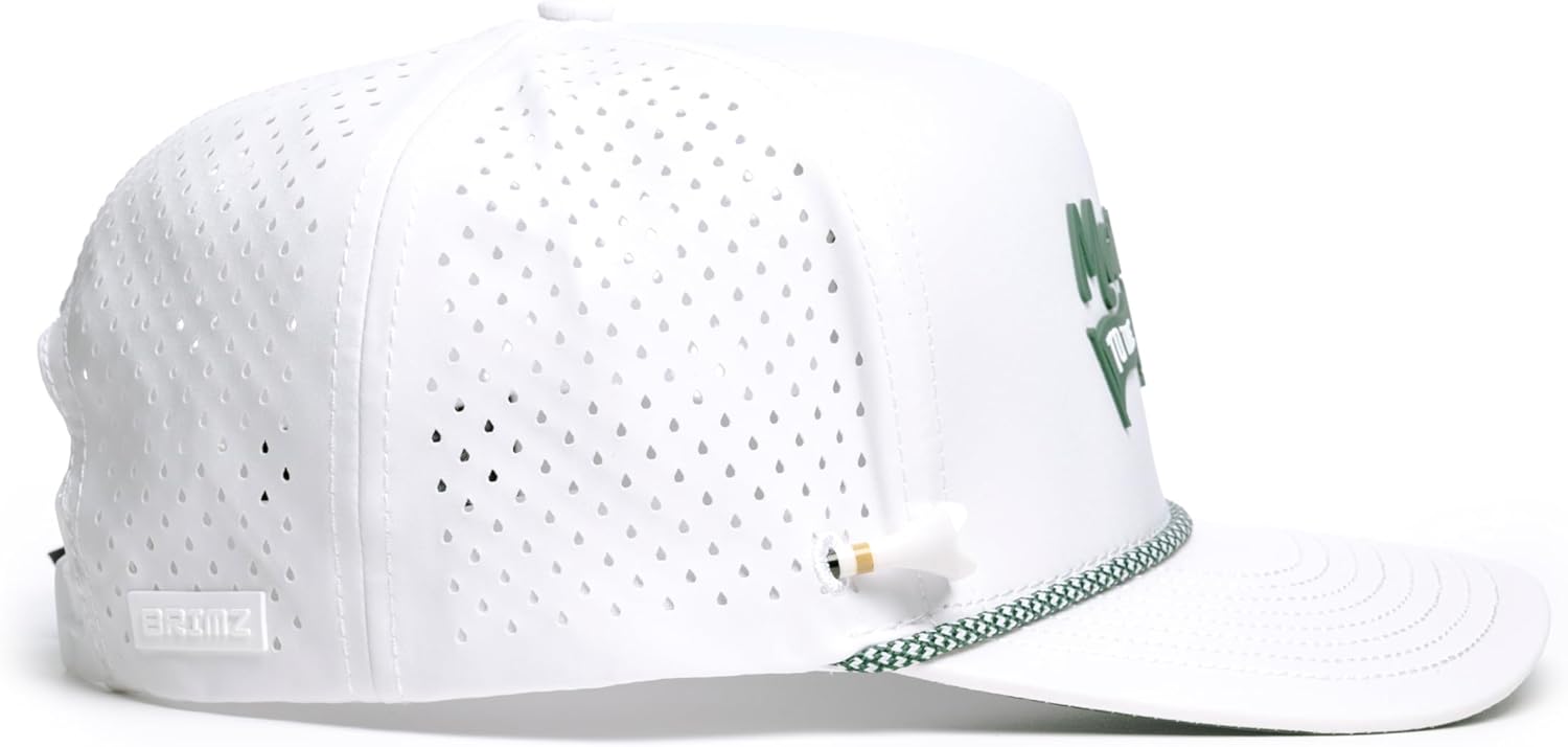 BRIMZ Golf Performance Hat - Tee Holder & Magnetic Brim - Breathable Sweat & Water Resistant Golfing Snapback Cap