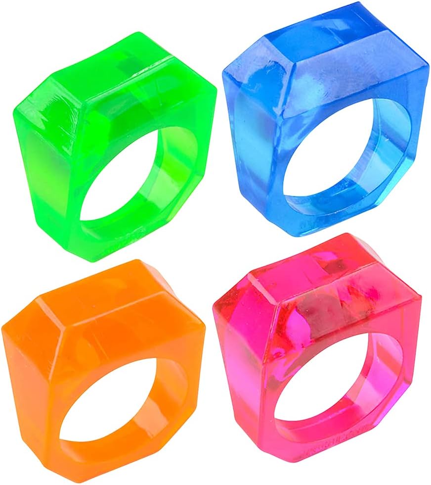 Rhode Island Novelty .75 Inch Plastic Crystal Rings 24 Rings Per Order Birthday Party Favor Carnival Game Classroom Prize