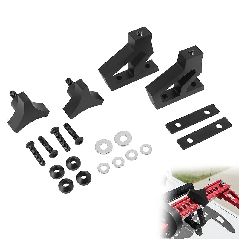 Kit com 2 Suportes de Capô para Macaco Hi-Lift ATENGIDR, Compatível com Jeep Wrangler JK 2007–2018, QP-016Black