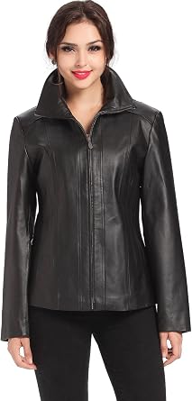 BGSD Women Tina Lambskin Leather Scuba Jacket (Also available in Plus Size & Petite)