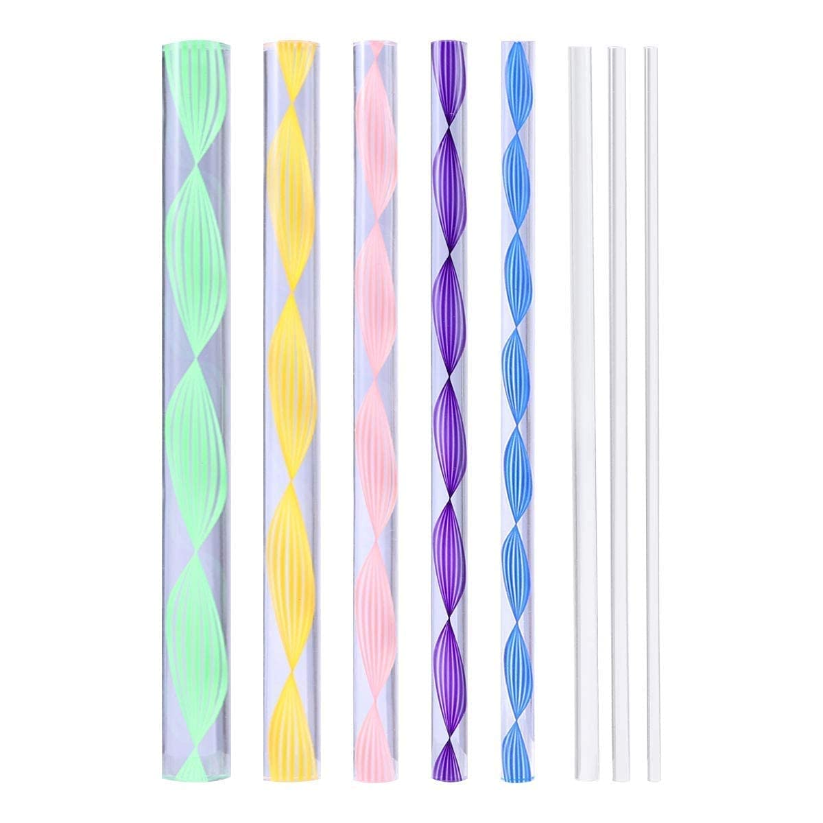 DELITON 8pcs Dotting Rods Acrylic Twist Sticks Wax Pencil Manicure Nail Art Tool-picture-12