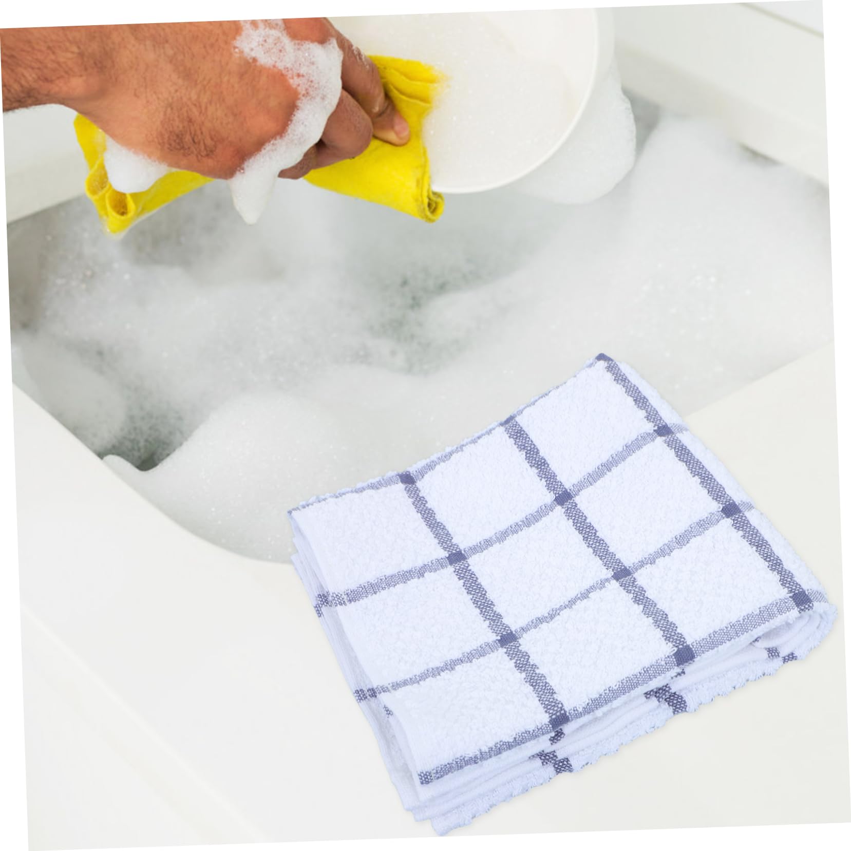 IMIKEYA Torchons Cuisine en Coton Absorbants, Lot de 6 Réutilisables