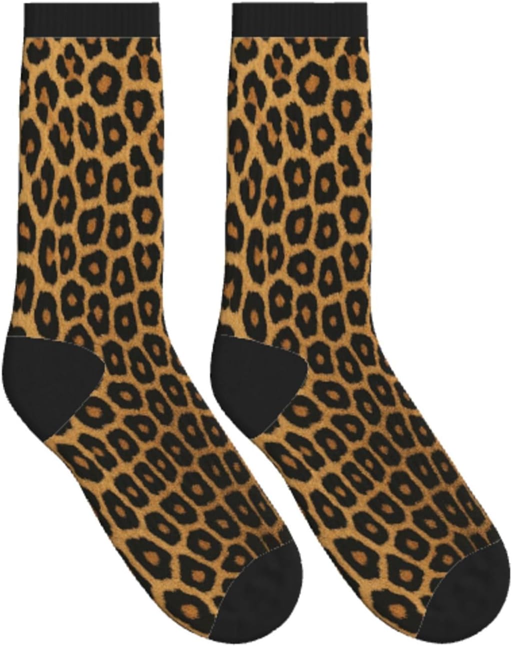 Leopard Print Funny Athletic Sport Novelty Crew Socks for Men Women, Cute Casual Crazy Dress Socks for Running Hiking Soccer - Image 6