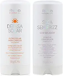 Kit Leave In Seca Sem Frizz e Defesa Solar Finalizadores Antifrizz Proteção Térmica Nutrição Capilar