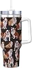 English Bulldog,40OZ Ice Bully Cup with Handle Stainless Steel Mug Water Bottle
