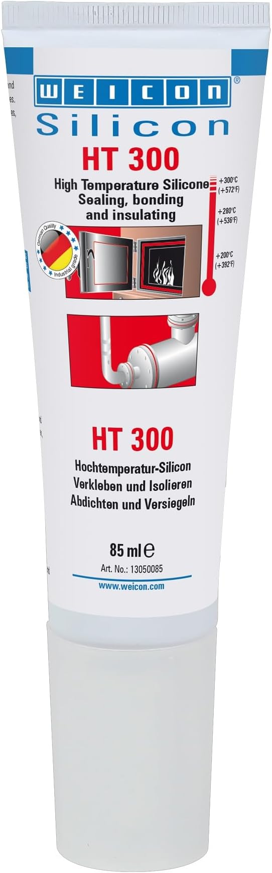 Silicone HT 300 | 85 ml | High temperature resistant | Adhesive and sealant | red