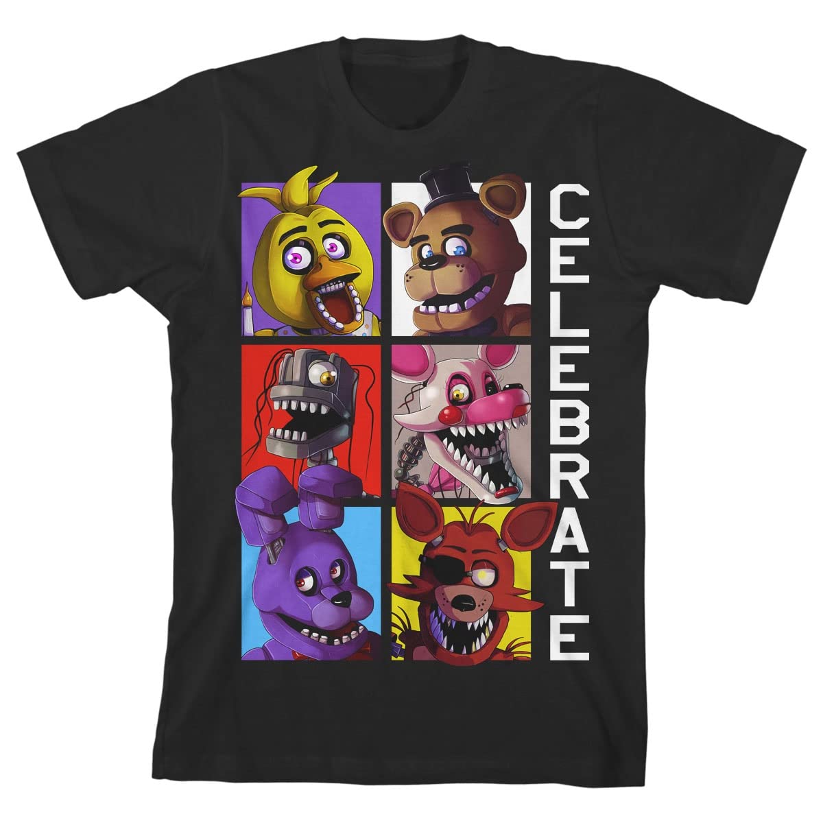 Five Nights at Freddy's Celebrate Boy's Black T-Shirt