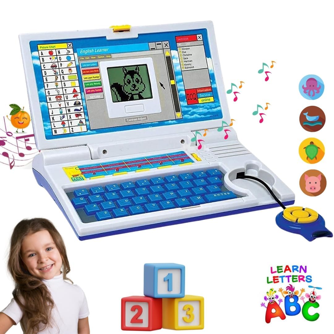 Ridhimani Educational Learning Laptop Computer Toy with Mouse, 20 Fun Activities, Learn Letters, Words, Games, Mathematics, Music, Logic, Memory Tool (B0DF37NV9X) Amazon Price History, Amazon Price Tracker