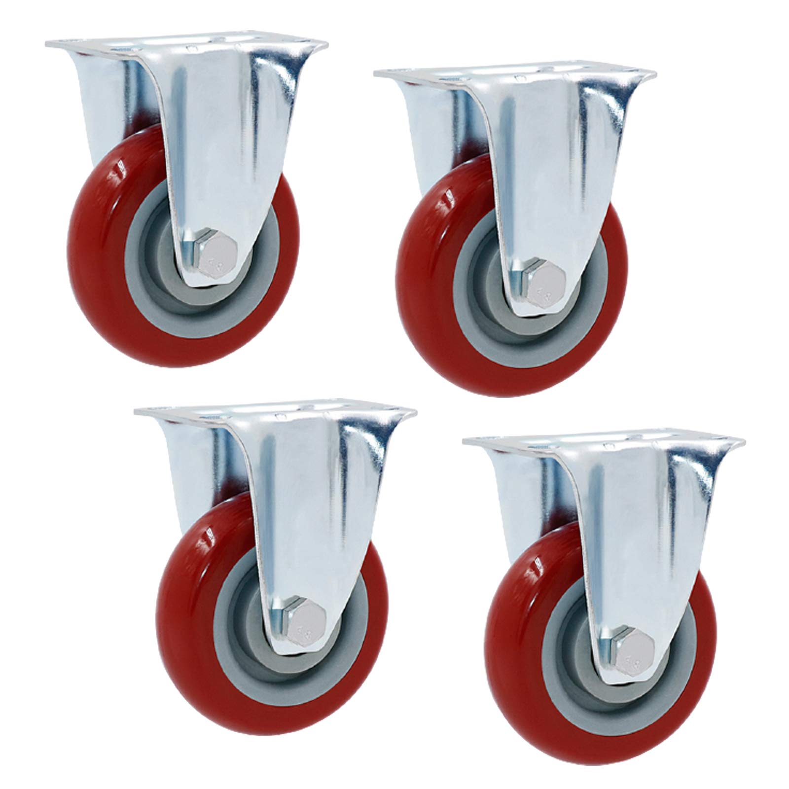 GYRAZXS Heavy-Duty Swivel Cs 4-Pack 100mm Polyurethane Furniture Wheels with Dual Bearings Replacement Rolling Cs for Tables and Furniture with Swivel Plate