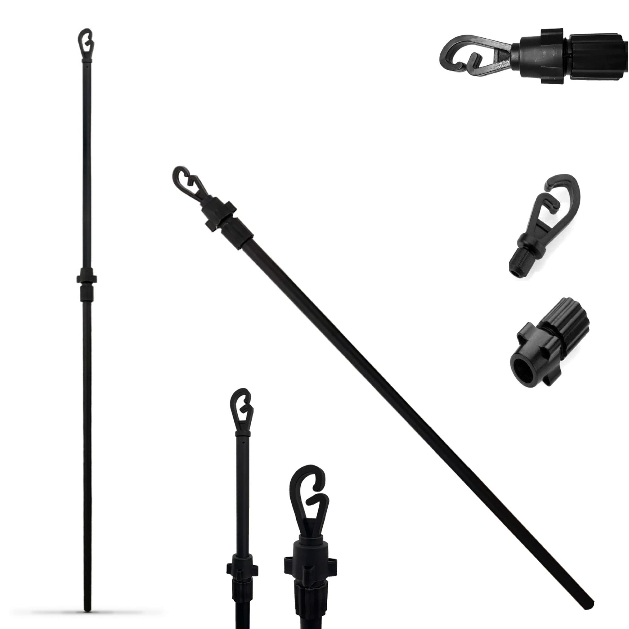 Blesstrade Assorted Extenedable 2.4M/8Ft Telescopic Clothes Washing Line Prop Home Garden Laundry Support Pole Outdoor Indoor Heavy Duty (1)