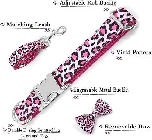 Miniatura 9 de AnNengJing Collar de perro personalizado con placa de nombre ajustable resistente nailon personalizable collar de identificación grabado con hebilla