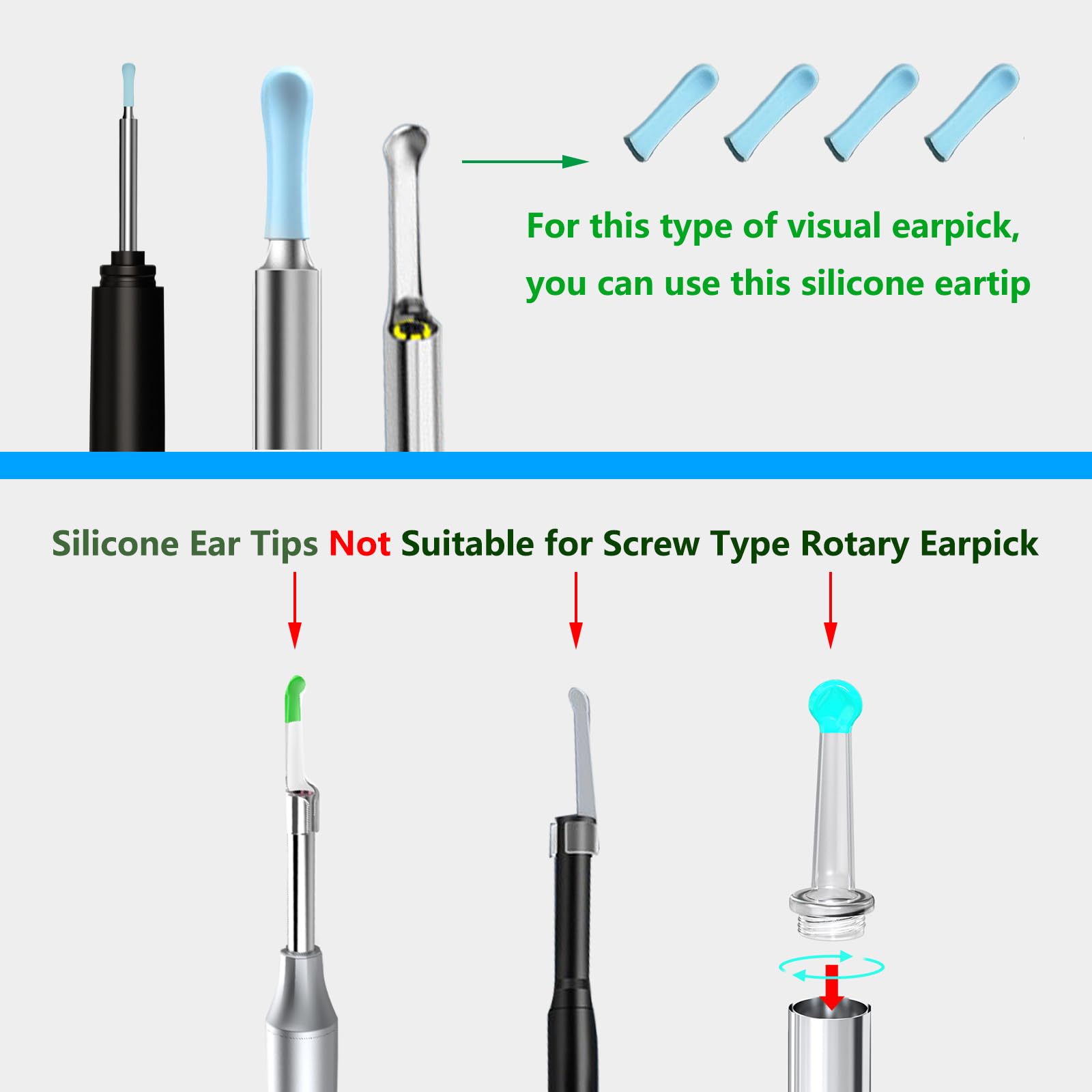 75pcs Replacement Ear Cleaner Tips Silicone Ear Spoon Replacement Tips Covers For Ear Spoon Cerumen Cleaning Accessories For Teens And Adults