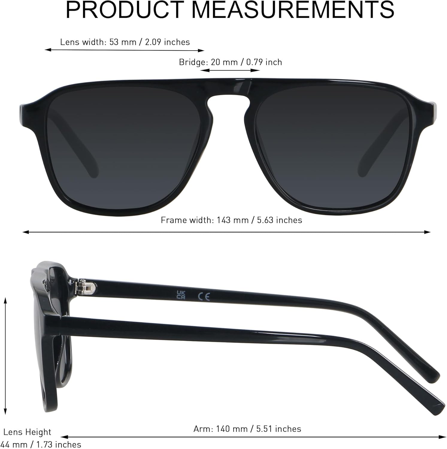 ANDWOOD Square Aviator Sunglasses Polarized Mens Womens UV Protection Sun glasses - Image 5