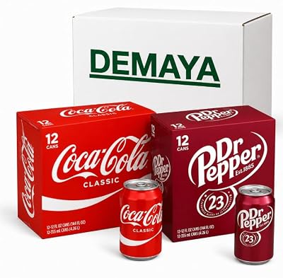 Cola Classic & Dr Pepper Soda, 12 fl oz Cans, 12 Count Each, 2 Pack