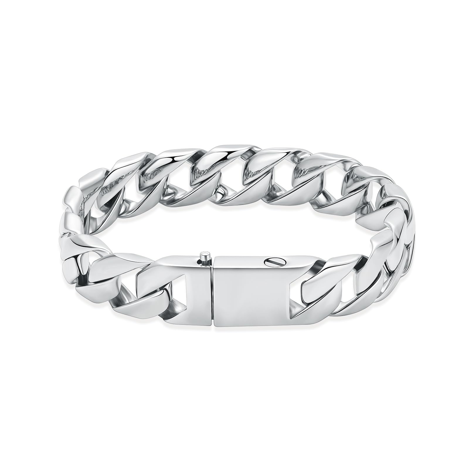 Bracciale Portaceneri In Acciaio Inox Per Uomo, Maglia Cubana, Con Kit Di Riempimento, Taglie 20/22/24 Cm - 2