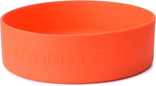 Miniatura 5 de HYDRO CELL Botella de agua de acero inoxidable con sorbete y tapa ancha de boca (rojo/naranja, 64 onzas con funda inferior de silicona protectora,